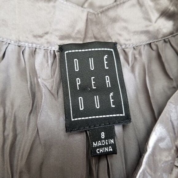 Due Per Due long sleeve silk tunic button down Sz8 - Picture 3 of 4